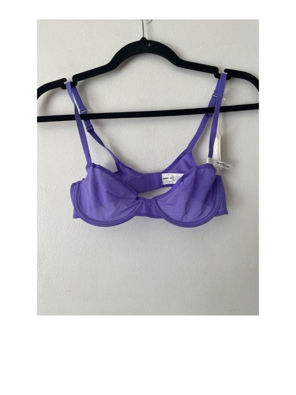 NWT Aerie Smoothez Purple Microfiber Mesh Unlined Underwire Balconette Bra S 34B